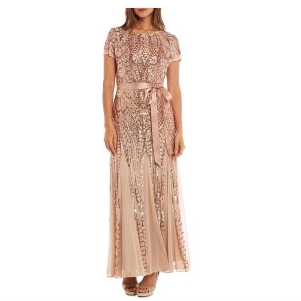 R&m Richards rose gold gown